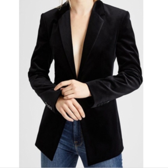 Theory Jackets & Blazers - Theory Power Velvet Blazer Black Fitted Size 6